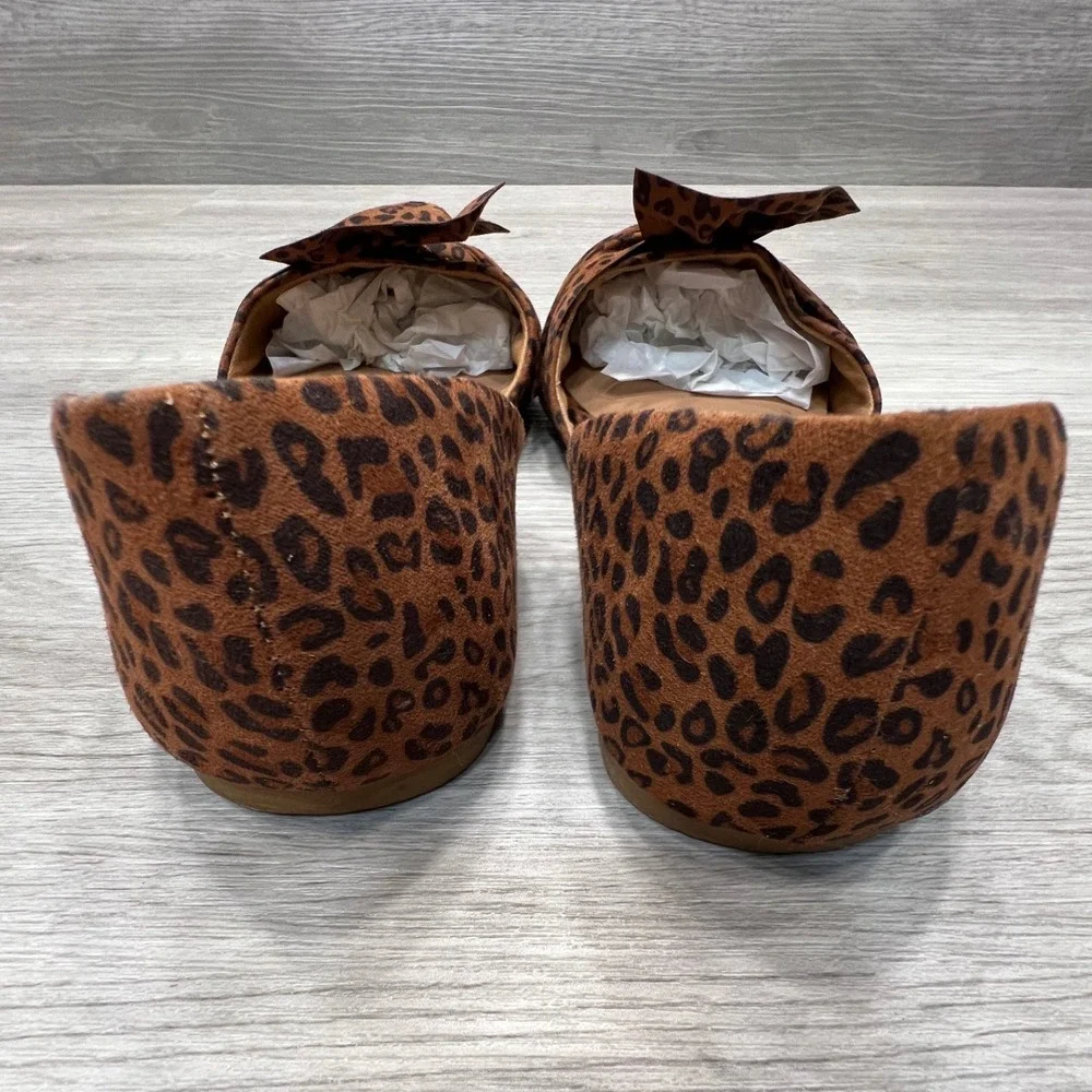 Torrid Womens Bow Pointed Toe DOrsay Flats Shoes Size 8WW‎ Brown Leopard Print